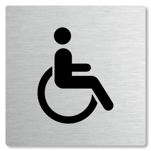 WC invalidé, 80x80mm, stříbrná, Nevada